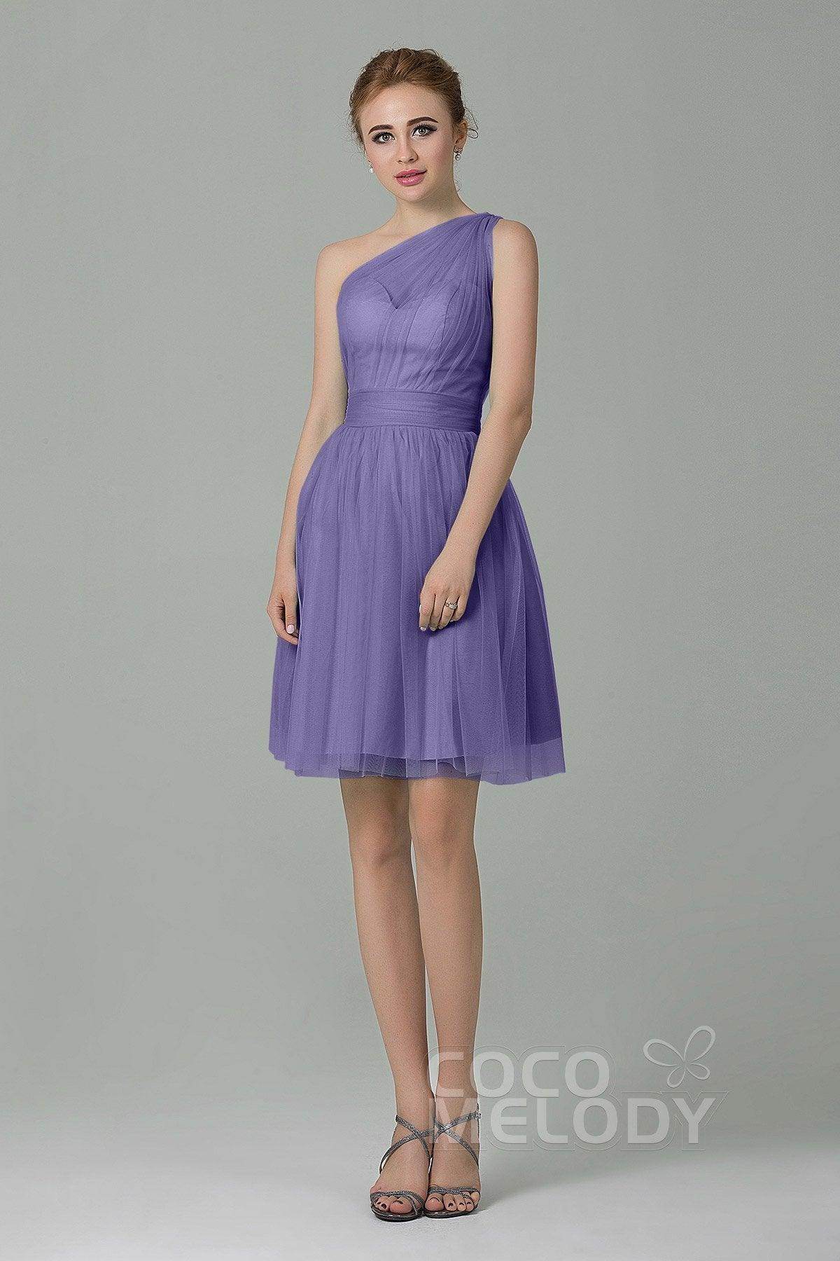 A-Line Short-Mini Tulle Bridesmaid Dress LOZM1503F