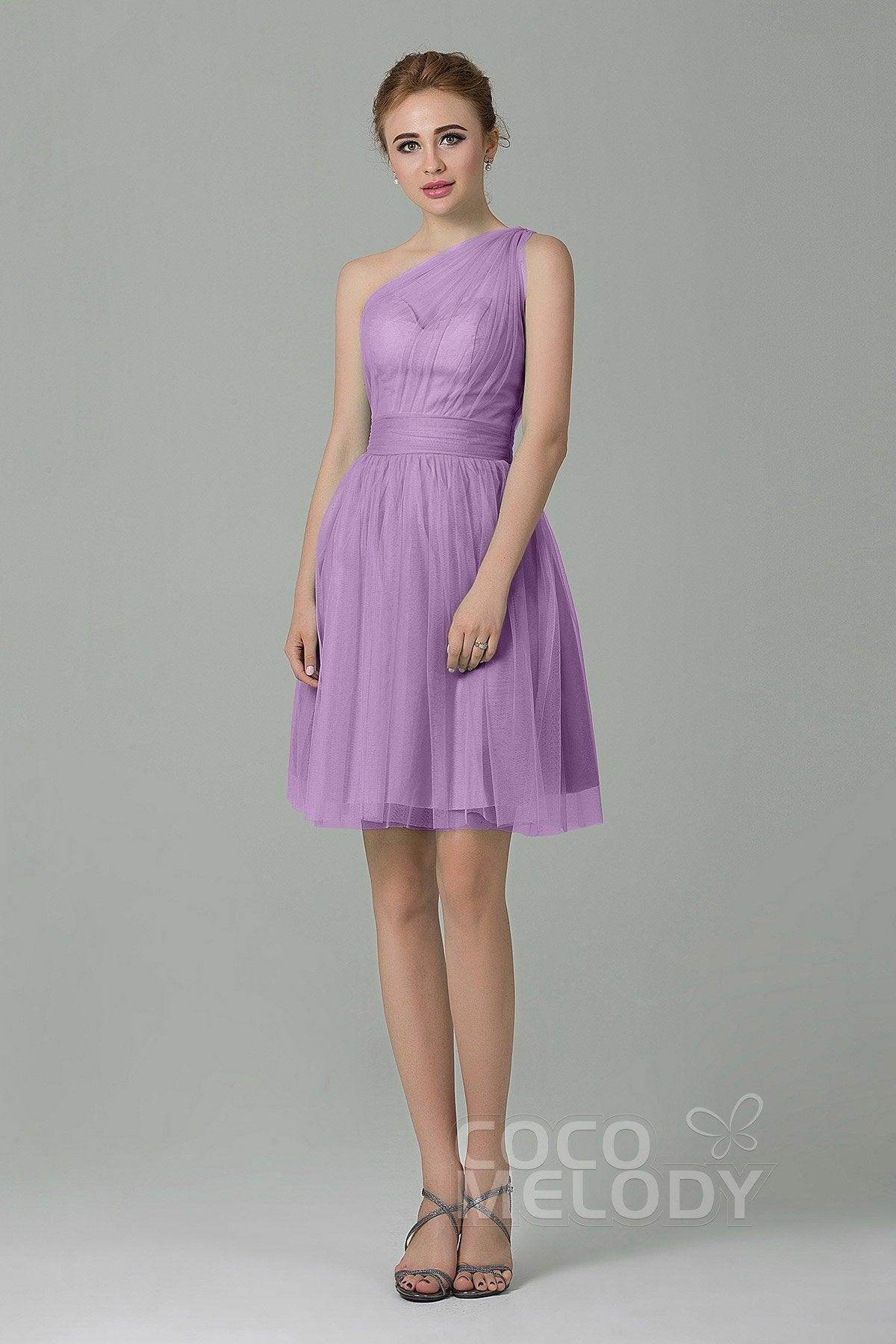 A-Line Short-Mini Tulle Bridesmaid Dress LOZM1503F