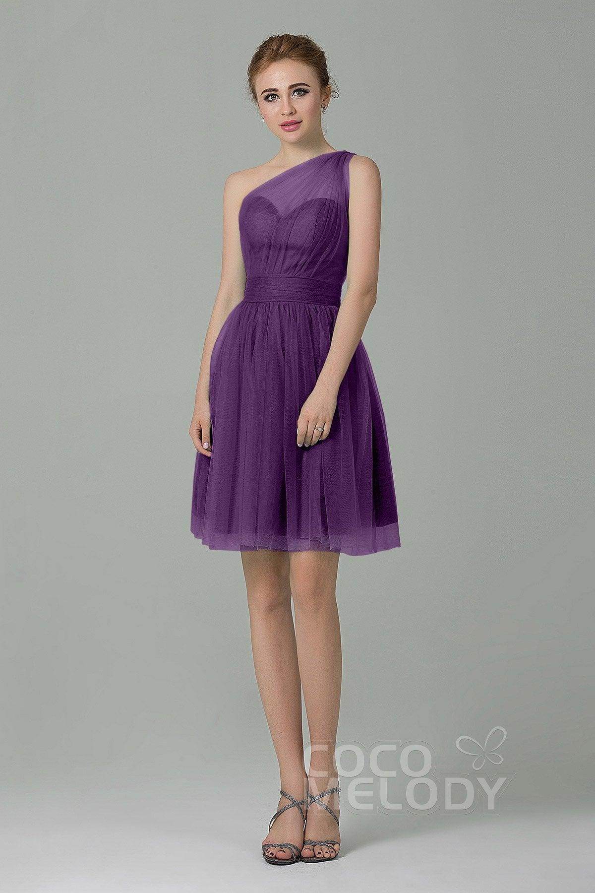 A-Line Short-Mini Tulle Bridesmaid Dress LOZM1503F