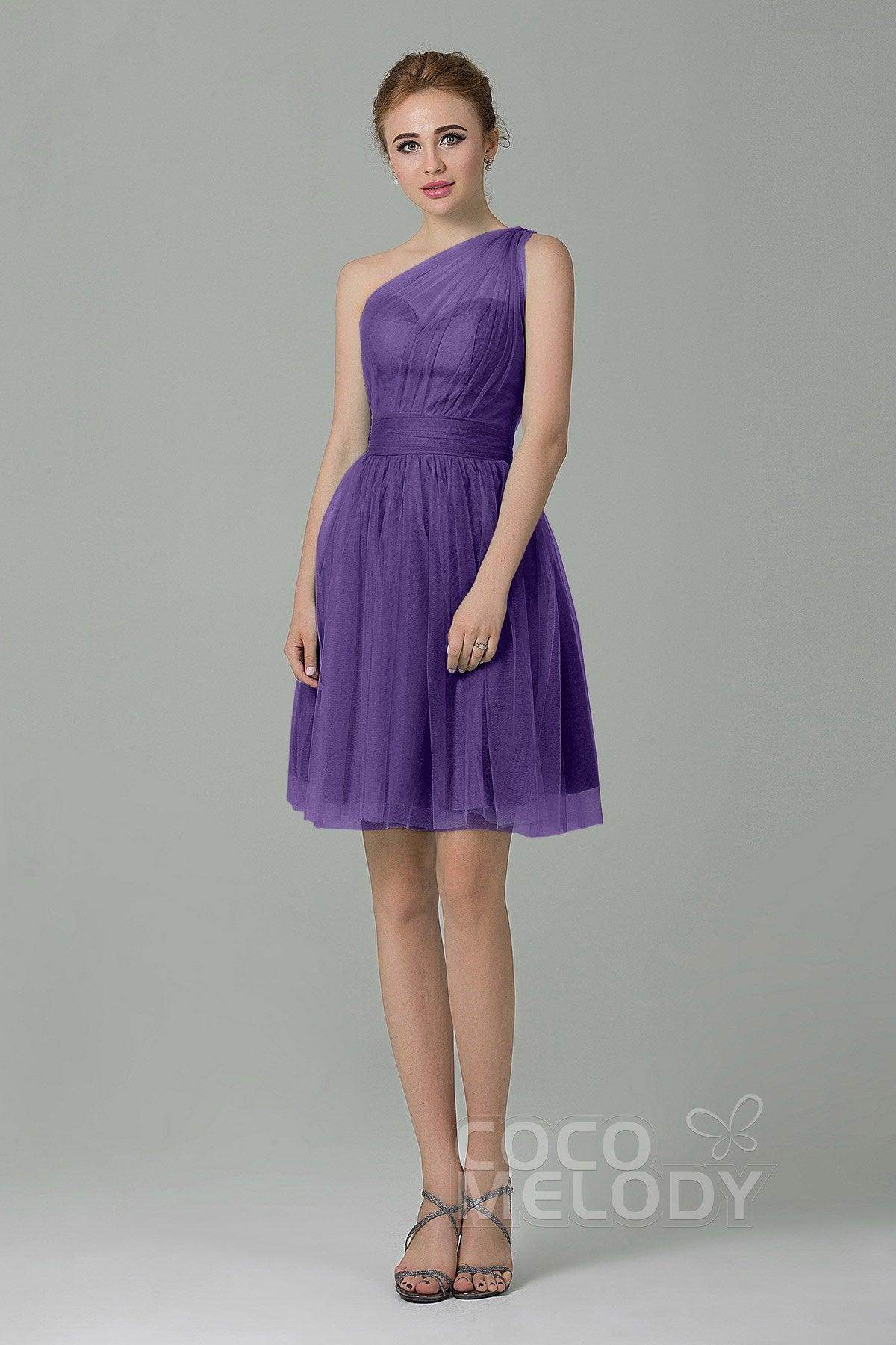 A-Line Short-Mini Tulle Bridesmaid Dress LOZM1503F