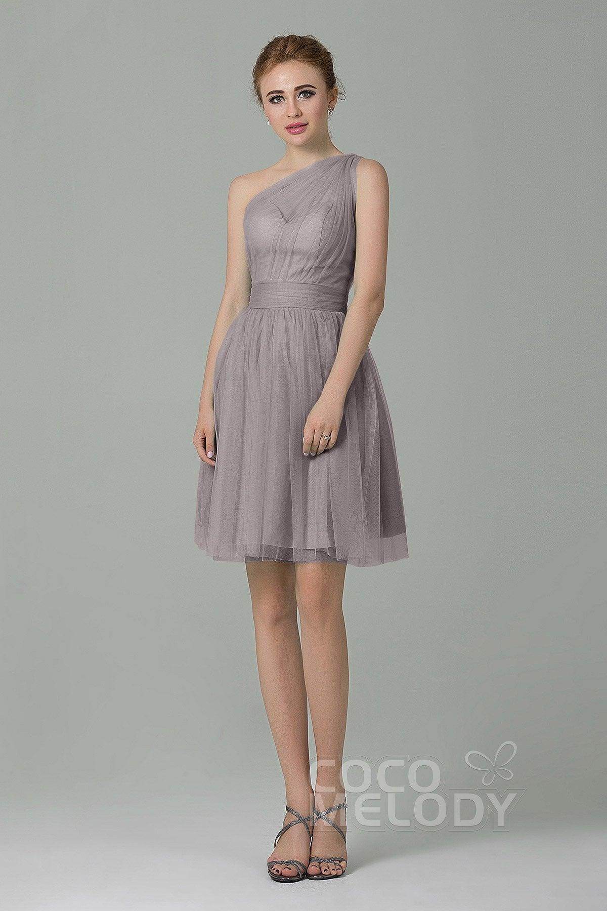 A-Line Short-Mini Tulle Bridesmaid Dress LOZM1503F