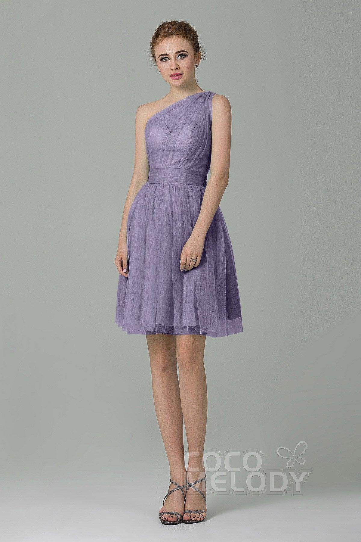 A-Line Short-Mini Tulle Bridesmaid Dress LOZM1503F