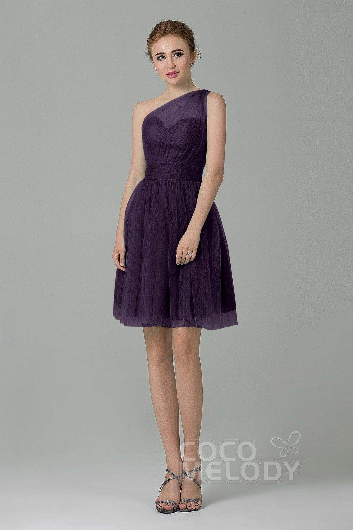 A-Line Short-Mini Tulle Bridesmaid Dress LOZM1503F