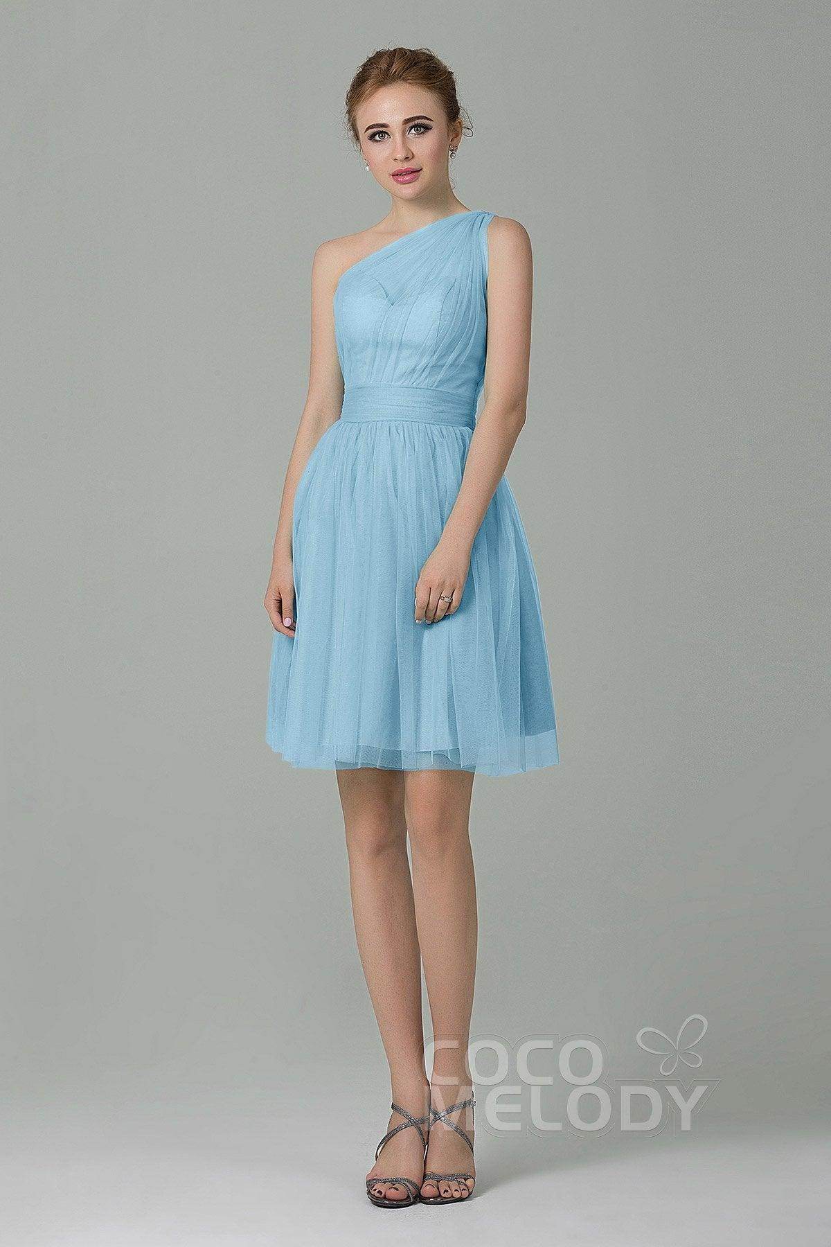 A-Line Short-Mini Tulle Bridesmaid Dress LOZM1503F