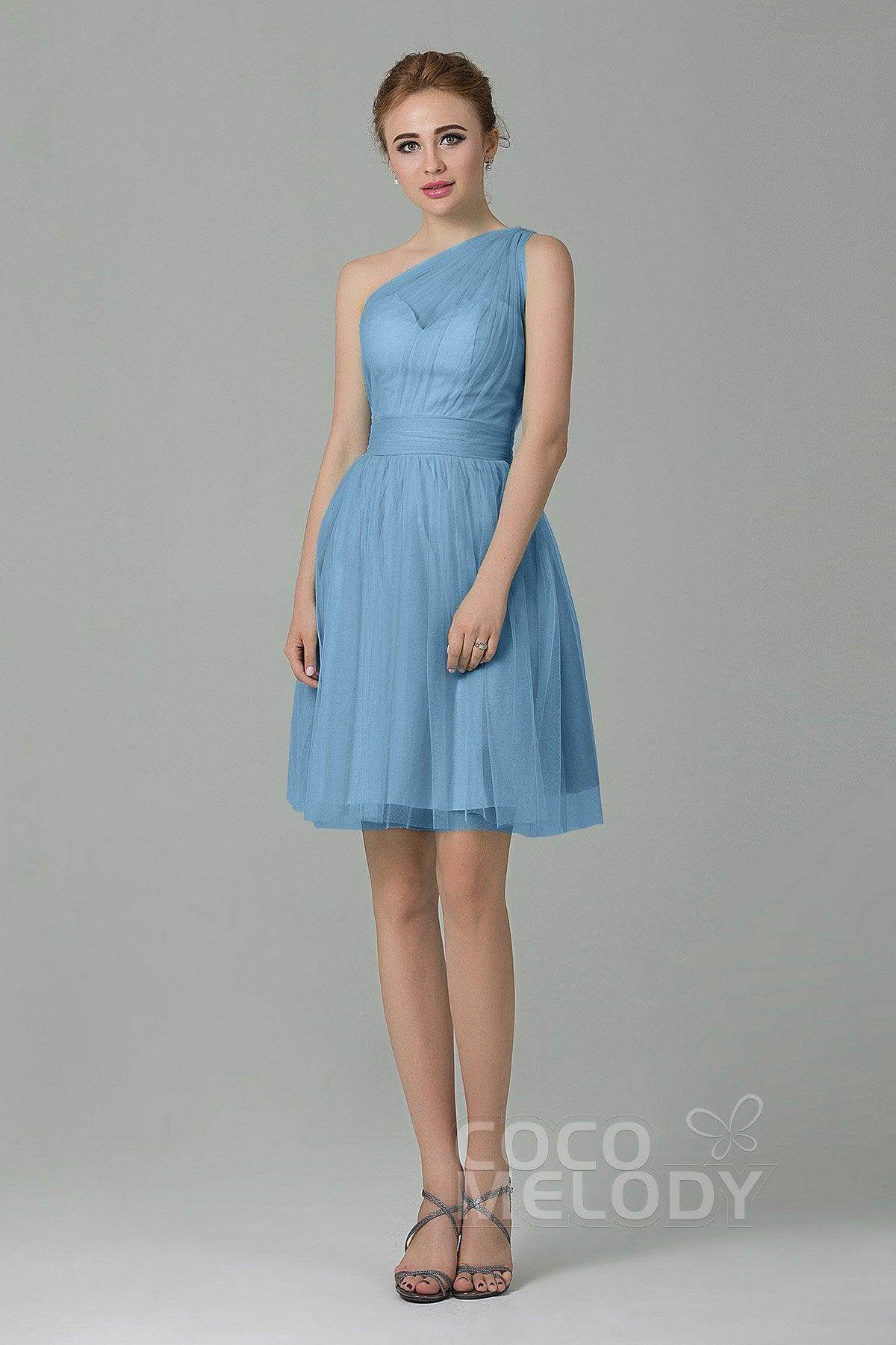 A-Line Short-Mini Tulle Bridesmaid Dress LOZM1503F