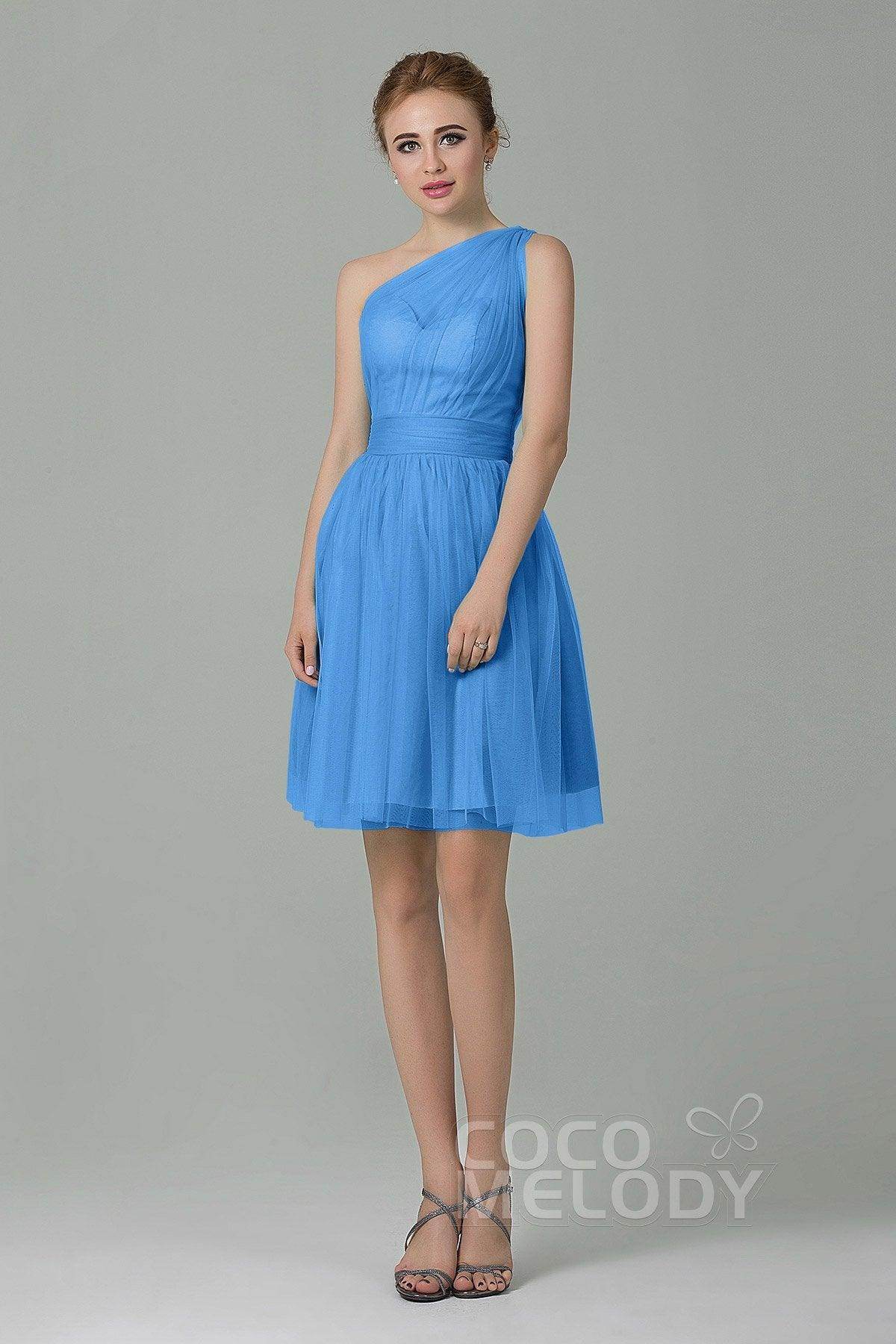 A-Line Short-Mini Tulle Bridesmaid Dress LOZM1503F