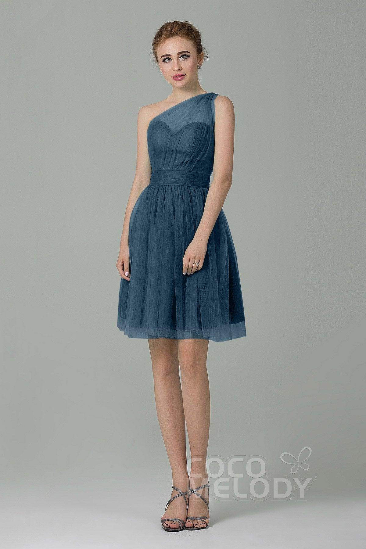 A-Line Short-Mini Tulle Bridesmaid Dress LOZM1503F