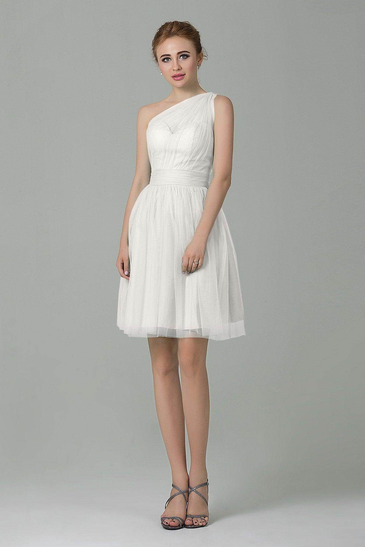 A-Line Short-Mini Tulle Bridesmaid Dress LOZM1503F