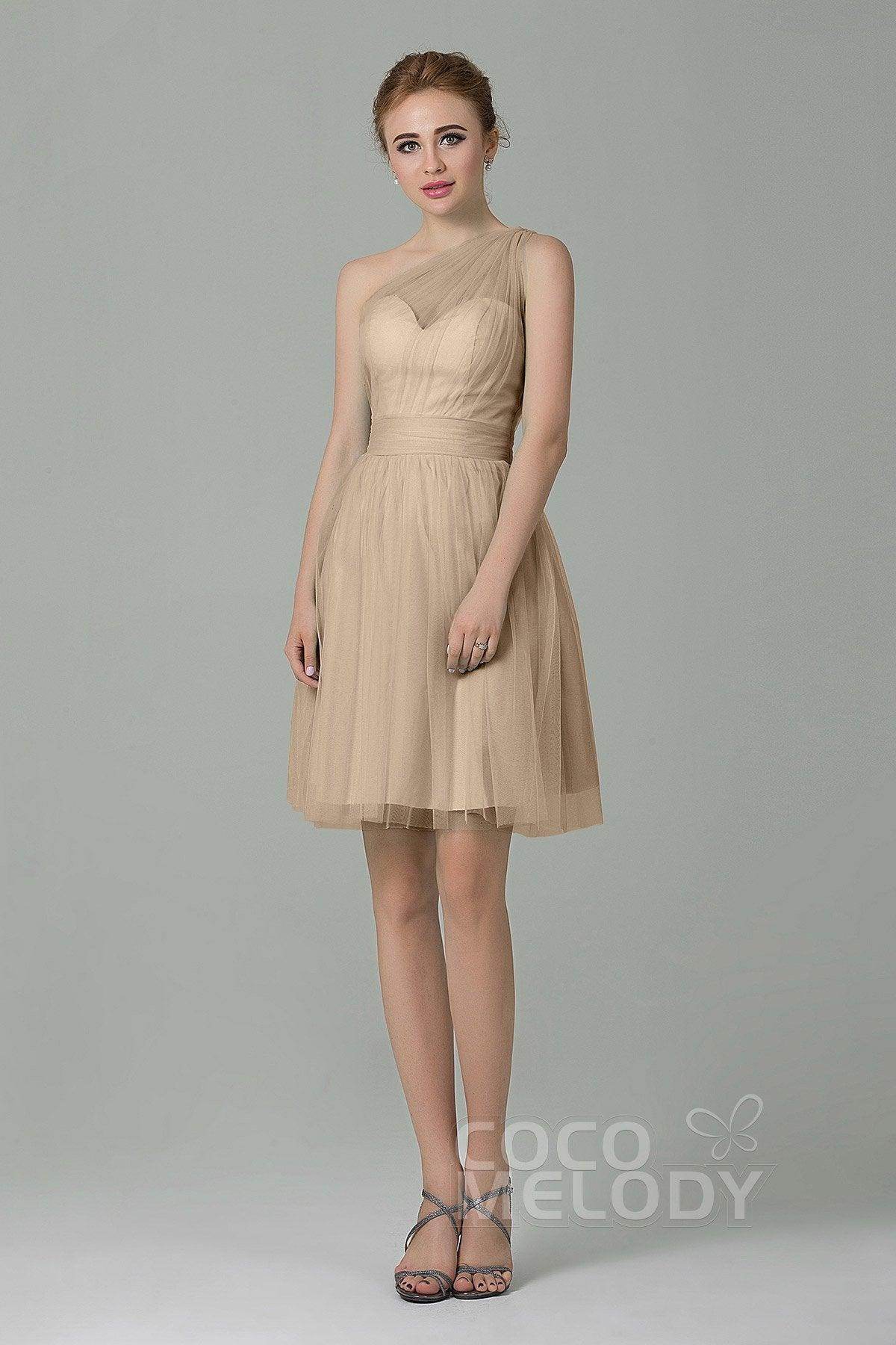 A-Line Short-Mini Tulle Bridesmaid Dress LOZM1503F
