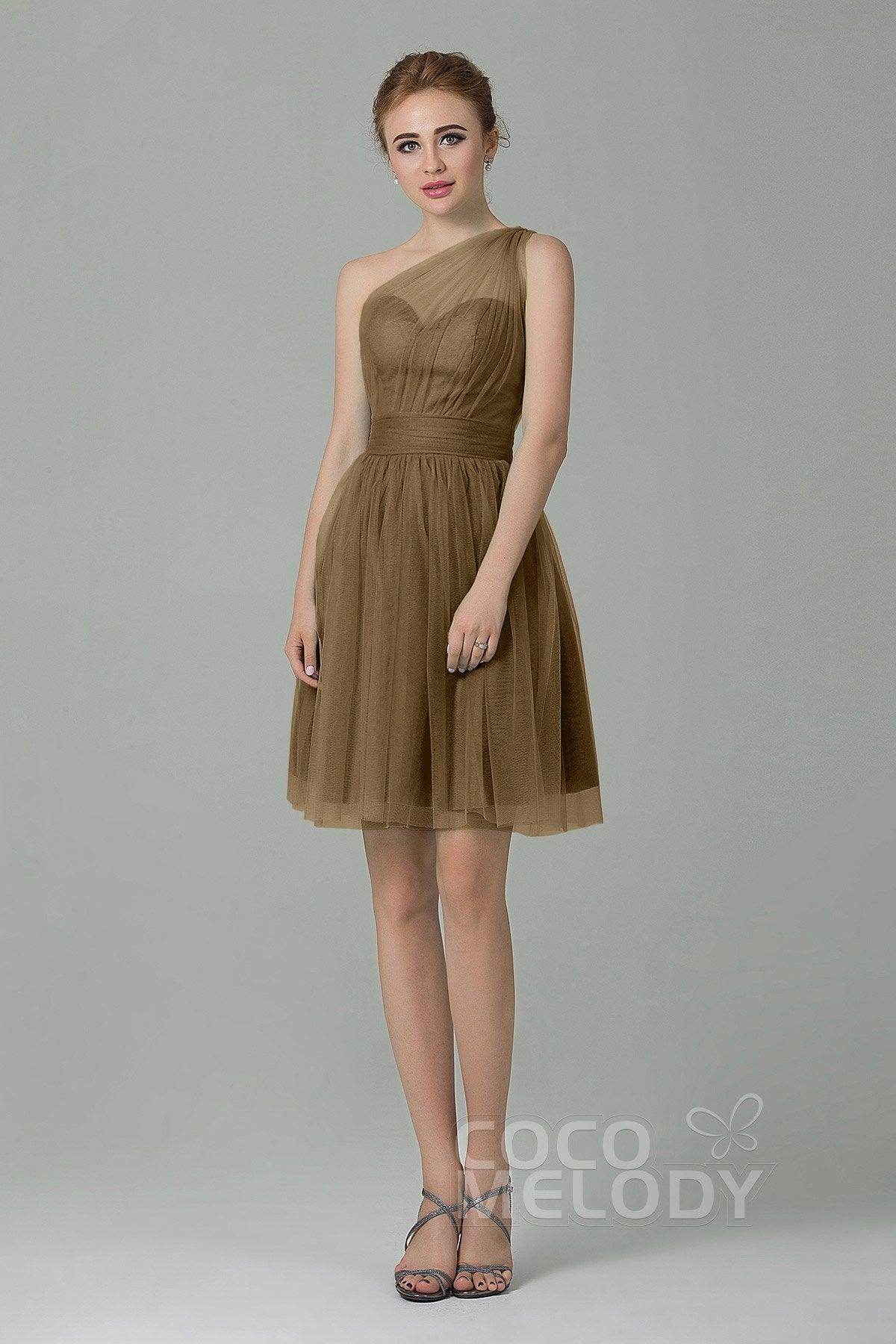 A-Line Short-Mini Tulle Bridesmaid Dress LOZM1503F