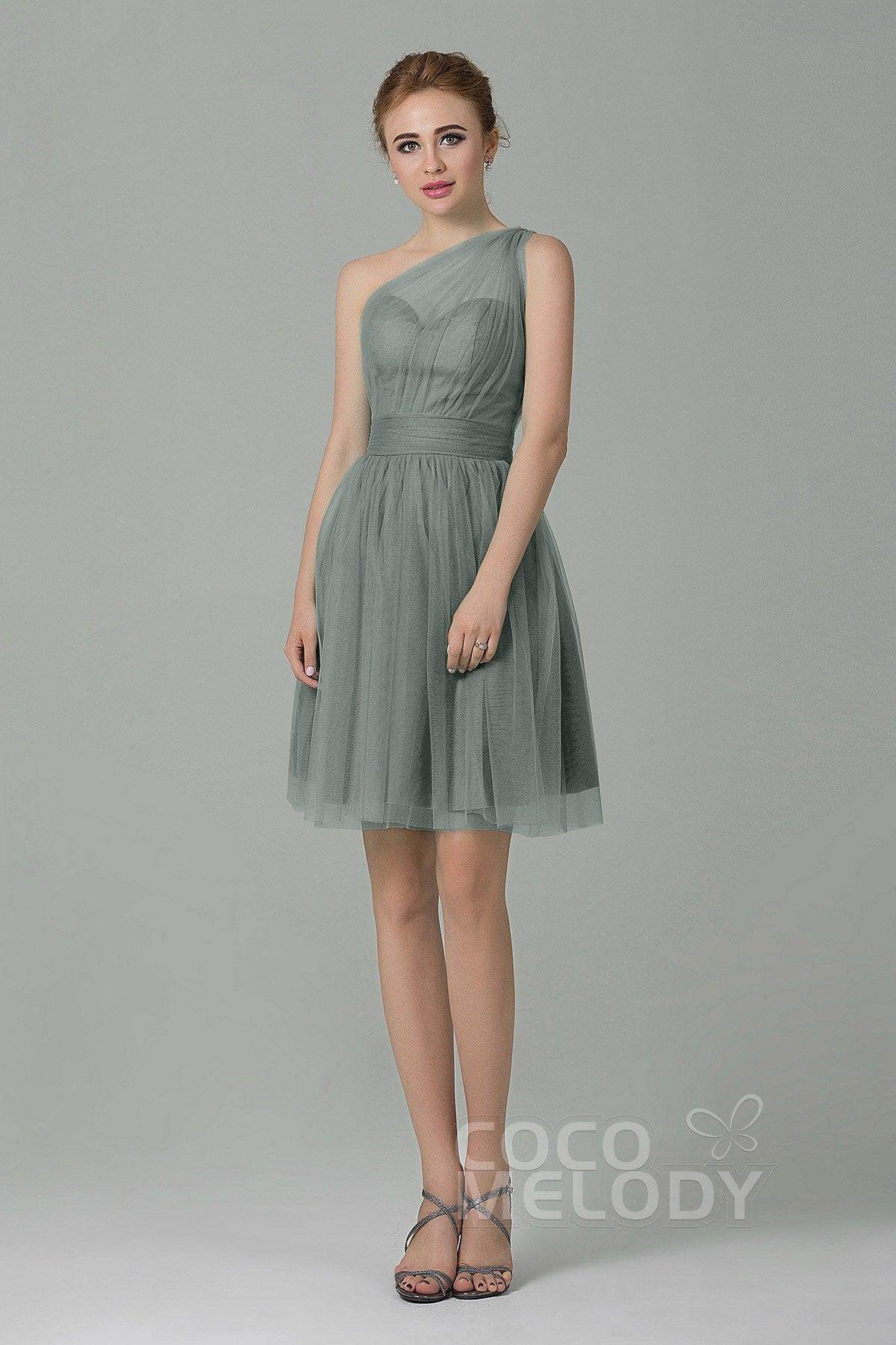 A-Line Short-Mini Tulle Bridesmaid Dress LOZM1503F