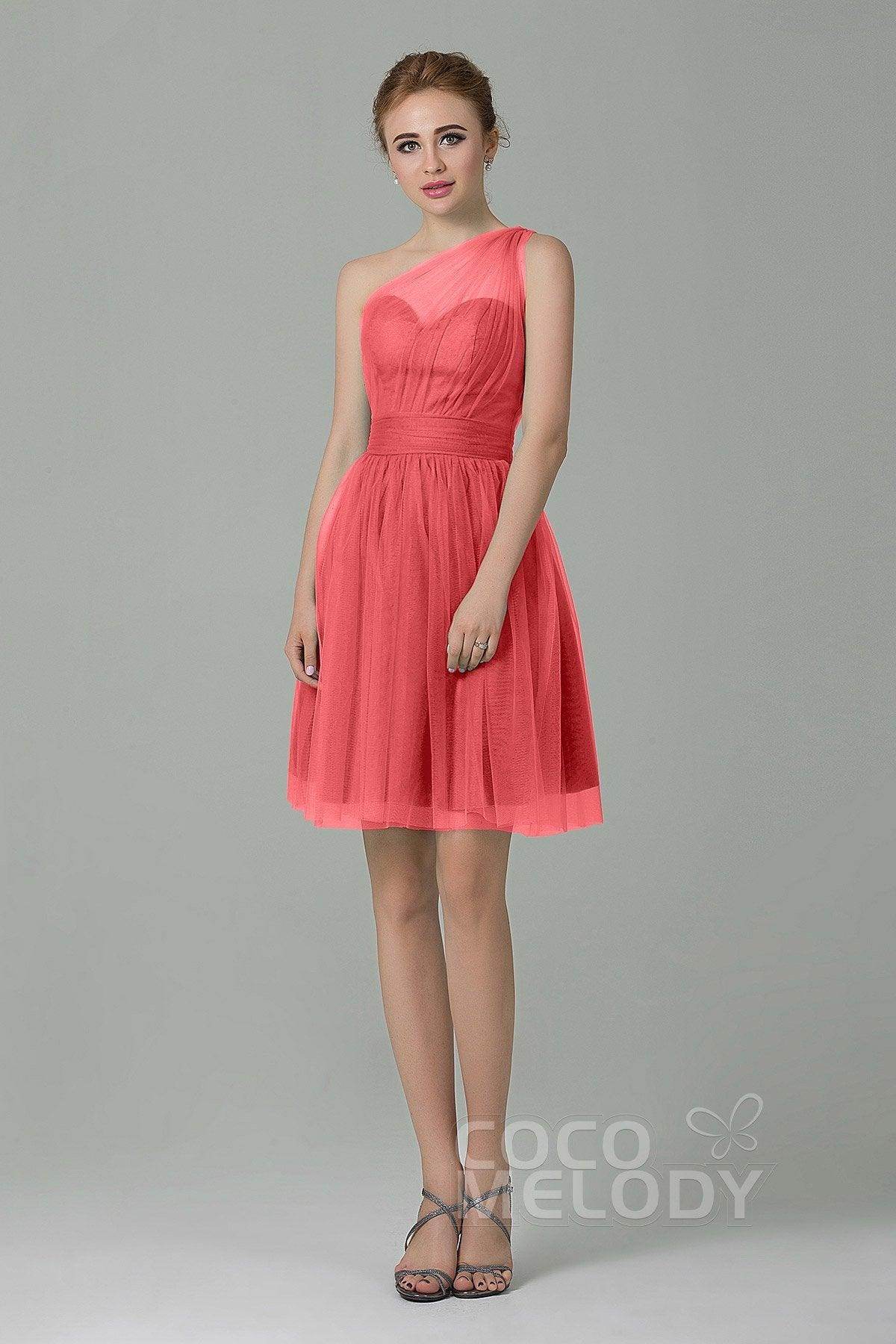 A-Line Short-Mini Tulle Bridesmaid Dress LOZM1503F