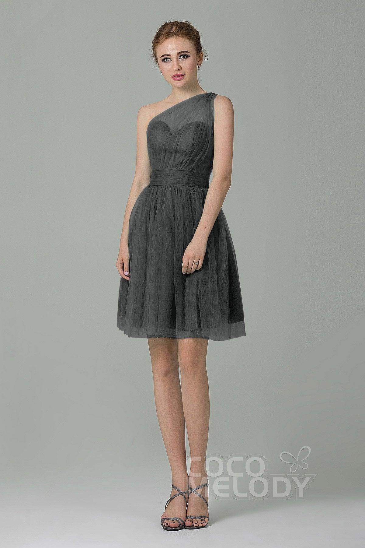 A-Line Short-Mini Tulle Bridesmaid Dress LOZM1503F