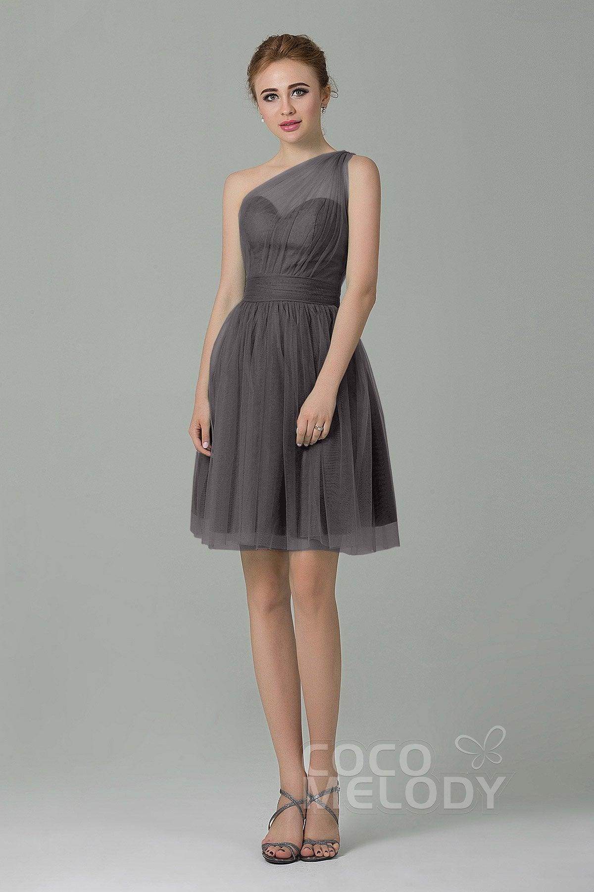 A-Line Short-Mini Tulle Bridesmaid Dress LOZM1503F