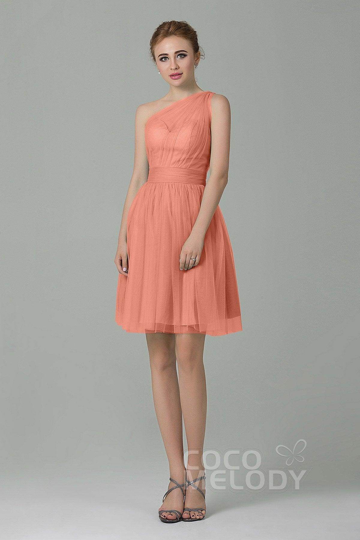 A-Line Short-Mini Tulle Bridesmaid Dress LOZM1503F