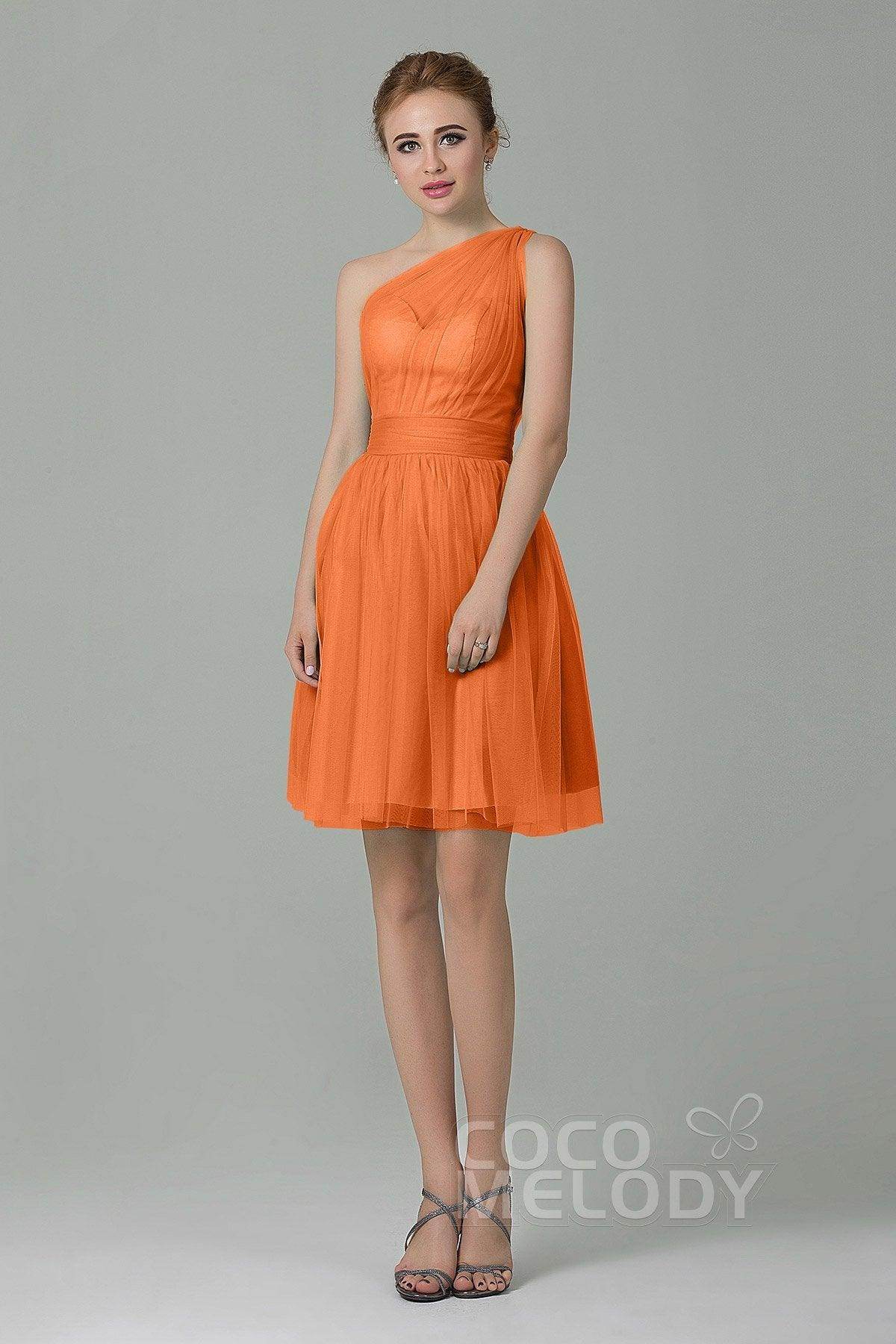 A-Line Short-Mini Tulle Bridesmaid Dress LOZM1503F