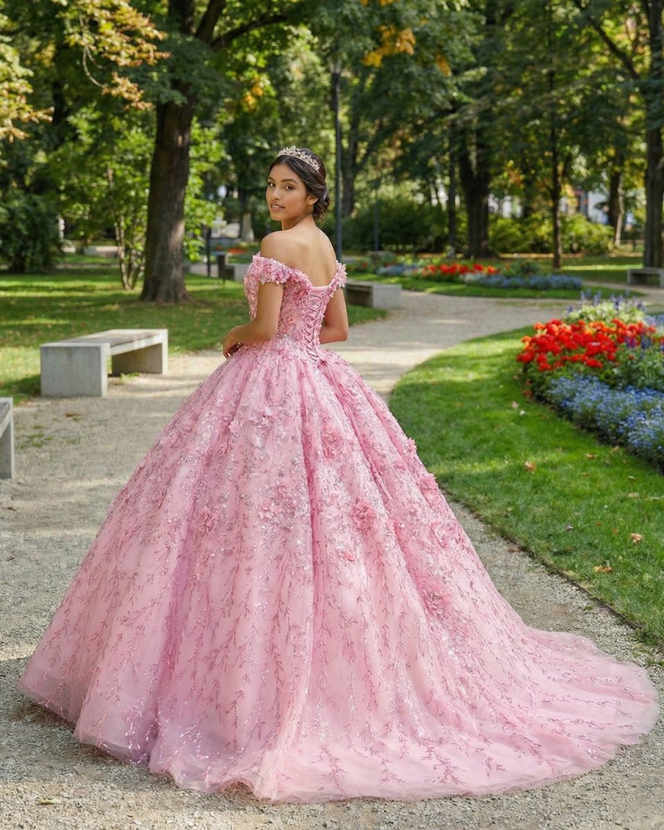 A Line Appliques Off the Shoulder Sweet Quinceanera Dresses with Beading
