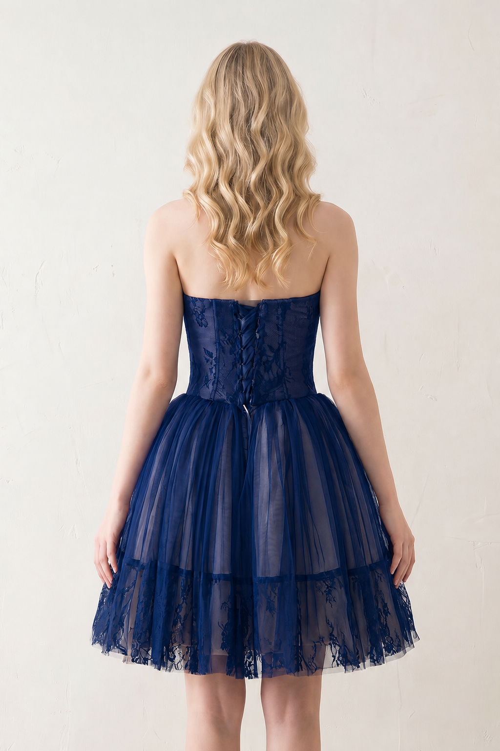 A line Strapless Tulle Homecoming Dress
