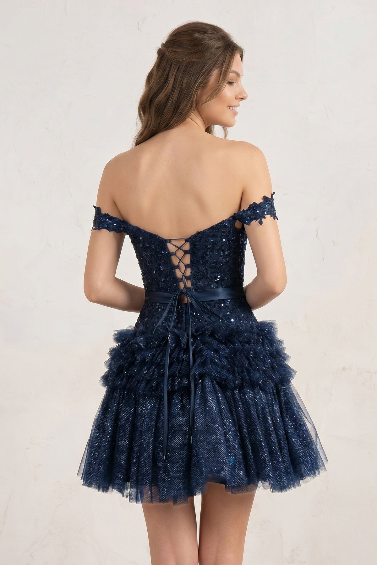 A Line Tulle Tiered Short Homecoming Dress