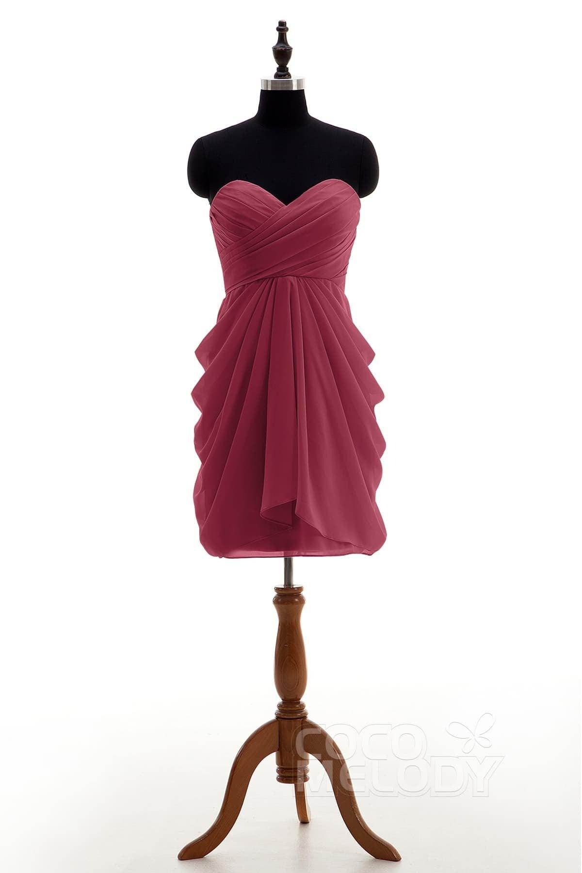 Sheath-Column Knee Length Chiffon Bridesmaid Dress NB2746