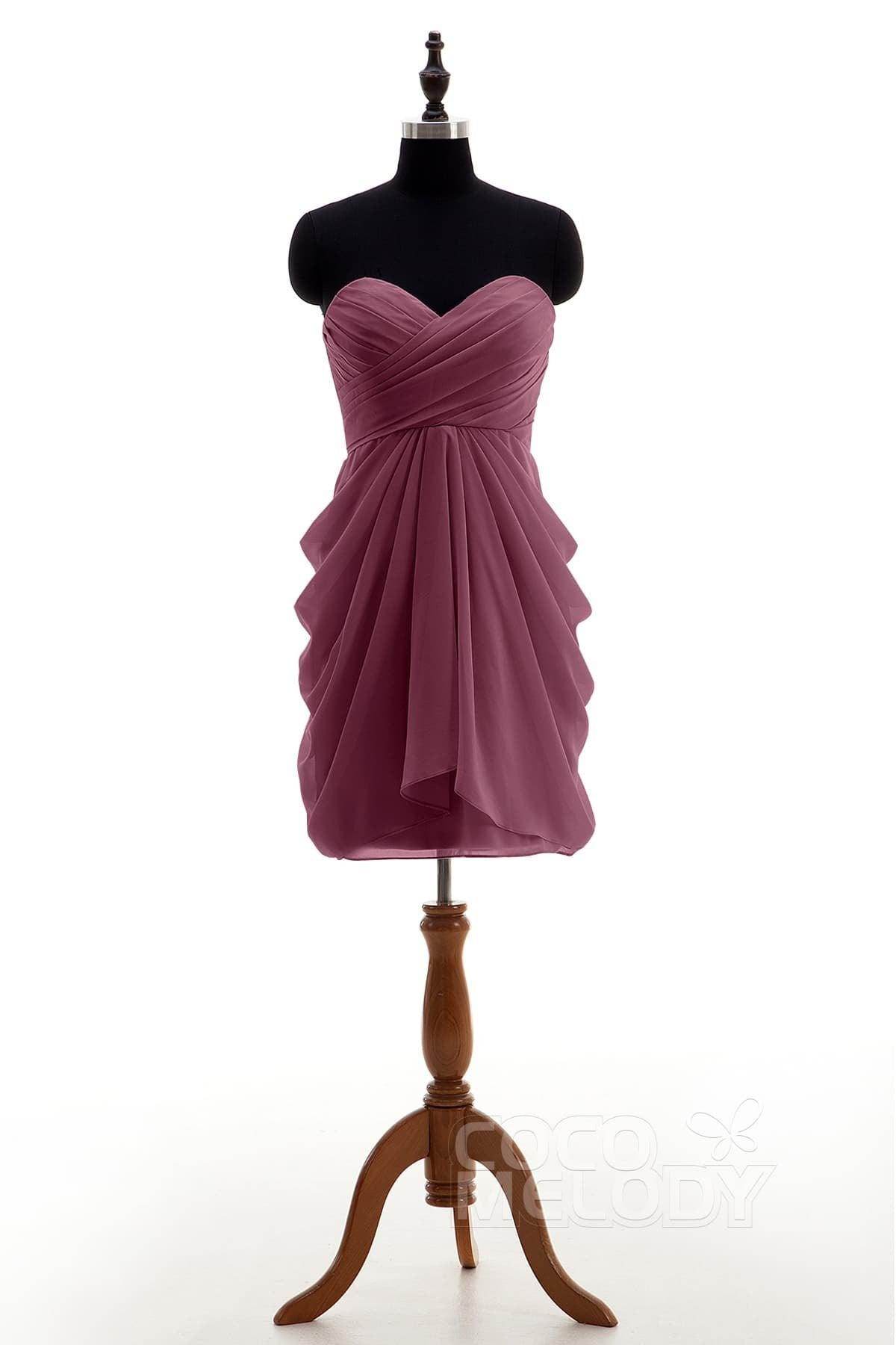 Sheath-Column Knee Length Chiffon Bridesmaid Dress NB2746