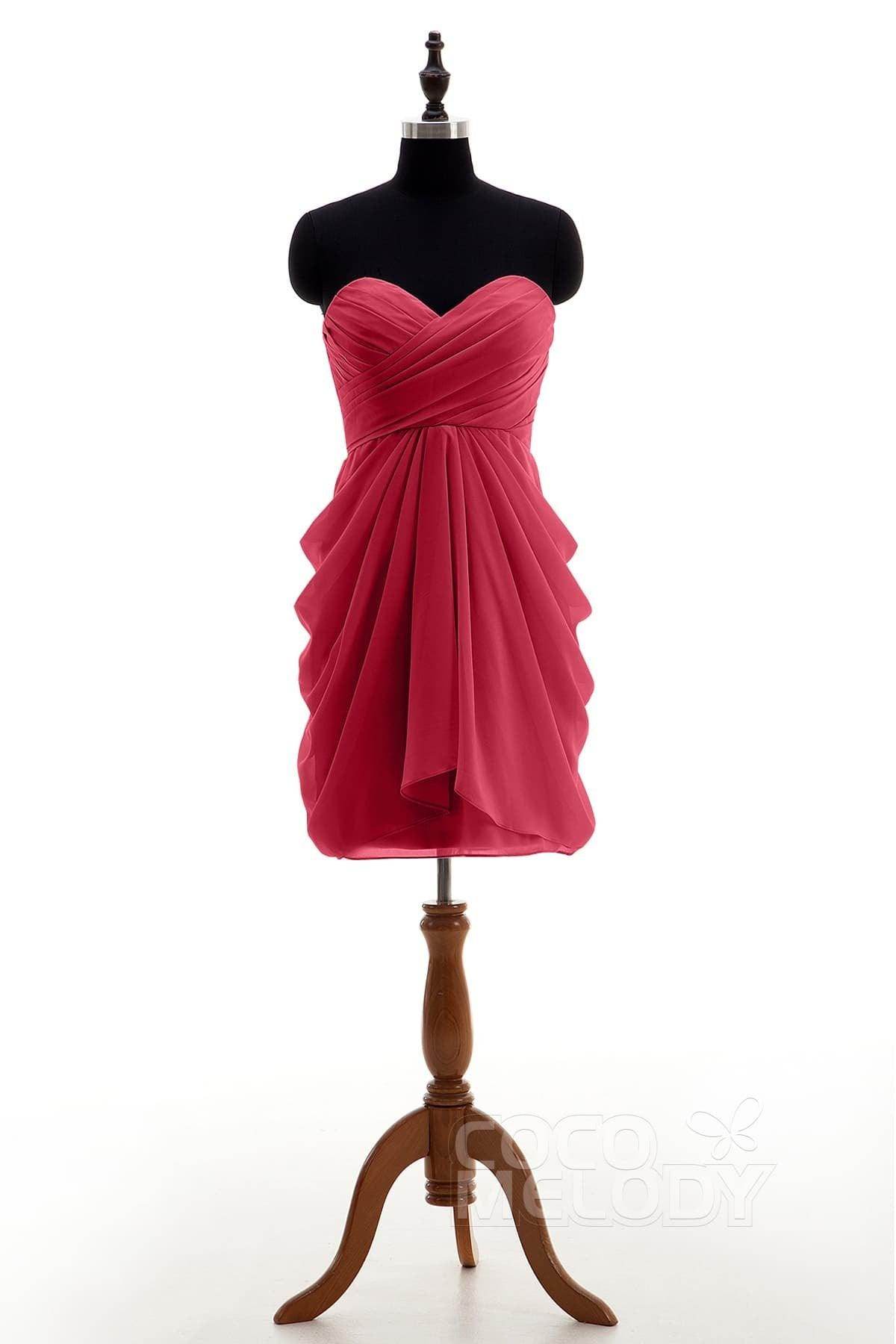 Sheath-Column Knee Length Chiffon Bridesmaid Dress NB2746