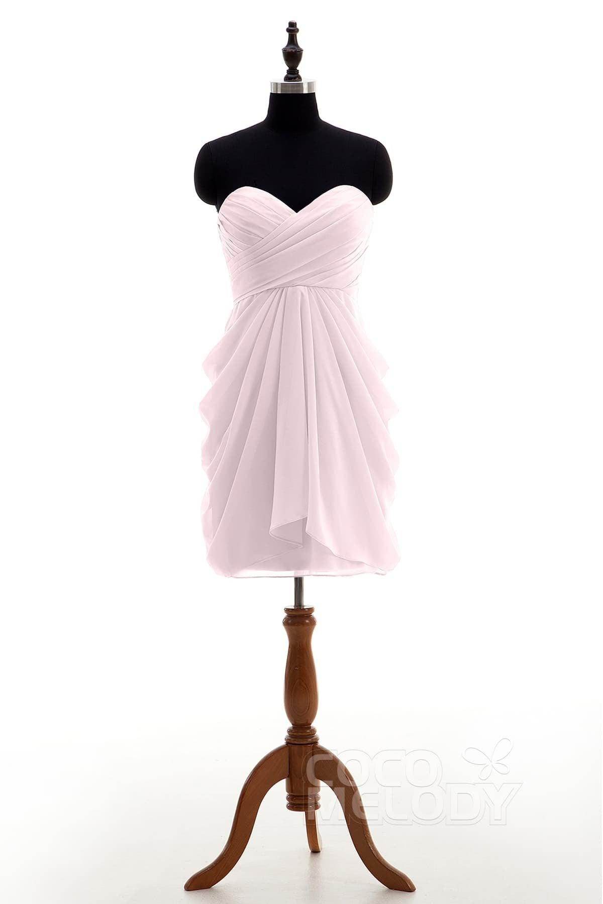 Sheath-Column Knee Length Chiffon Bridesmaid Dress NB2746
