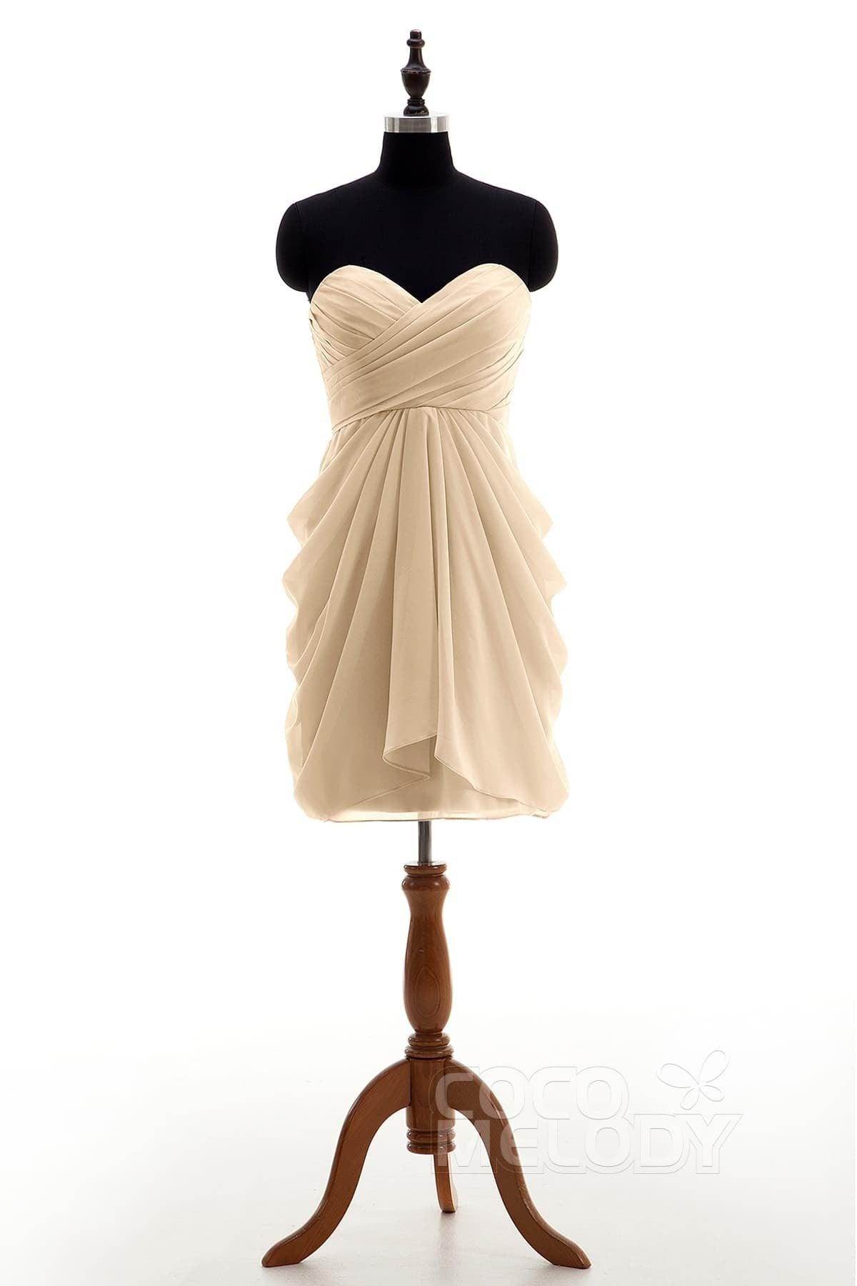 Sheath-Column Knee Length Chiffon Bridesmaid Dress NB2746