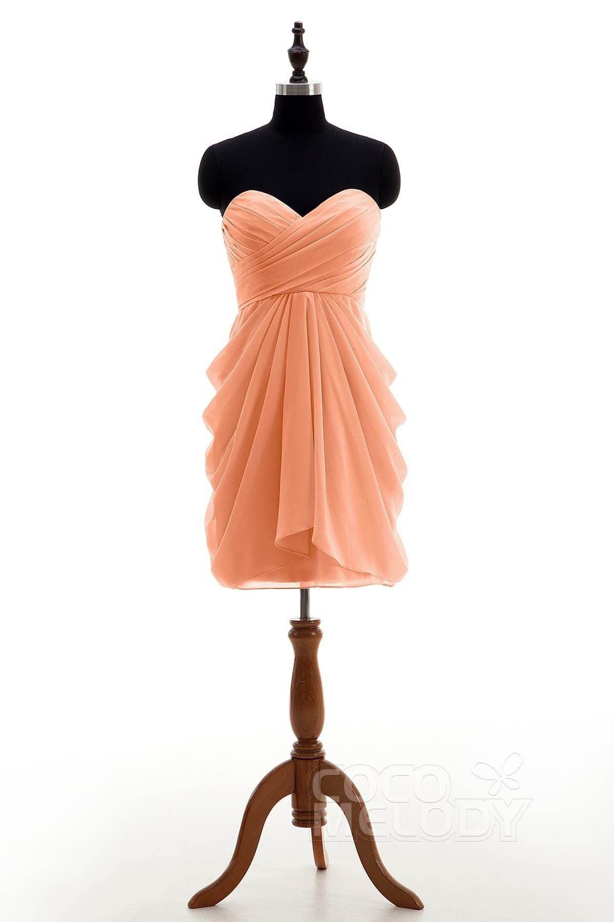 Sheath-Column Knee Length Chiffon Bridesmaid Dress NB2746