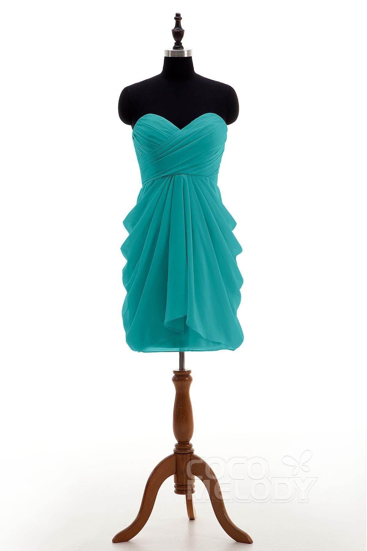 Sheath-Column Knee Length Chiffon Bridesmaid Dress NB2746