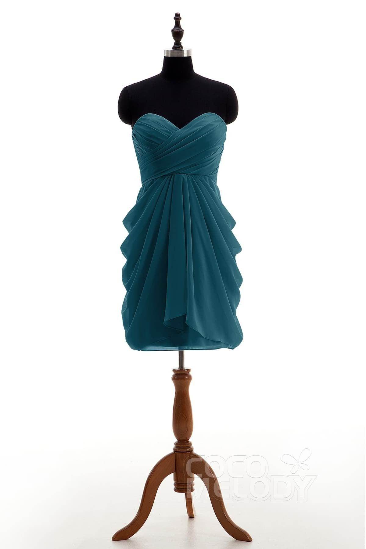 Sheath-Column Knee Length Chiffon Bridesmaid Dress NB2746
