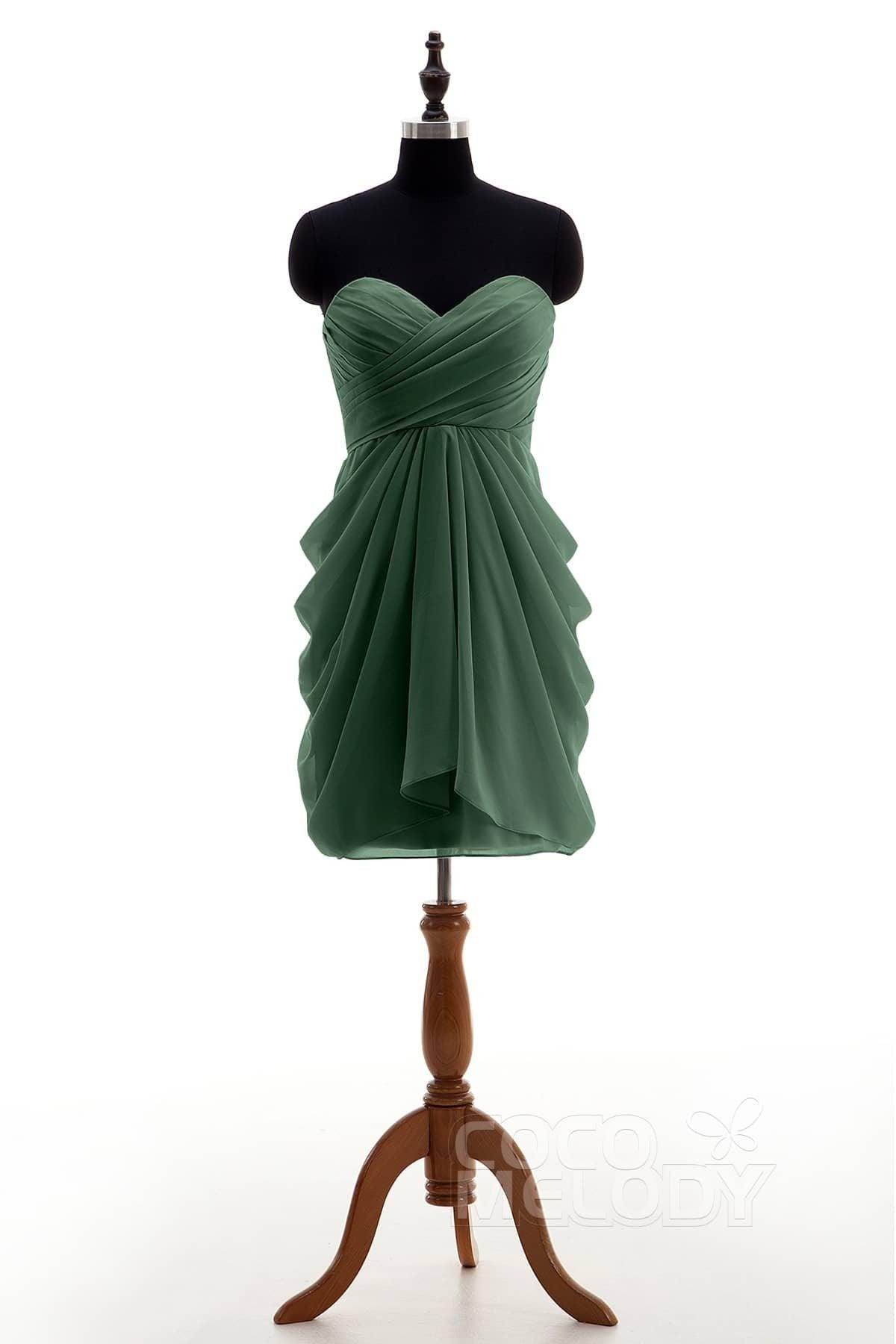 Sheath-Column Knee Length Chiffon Bridesmaid Dress NB2746