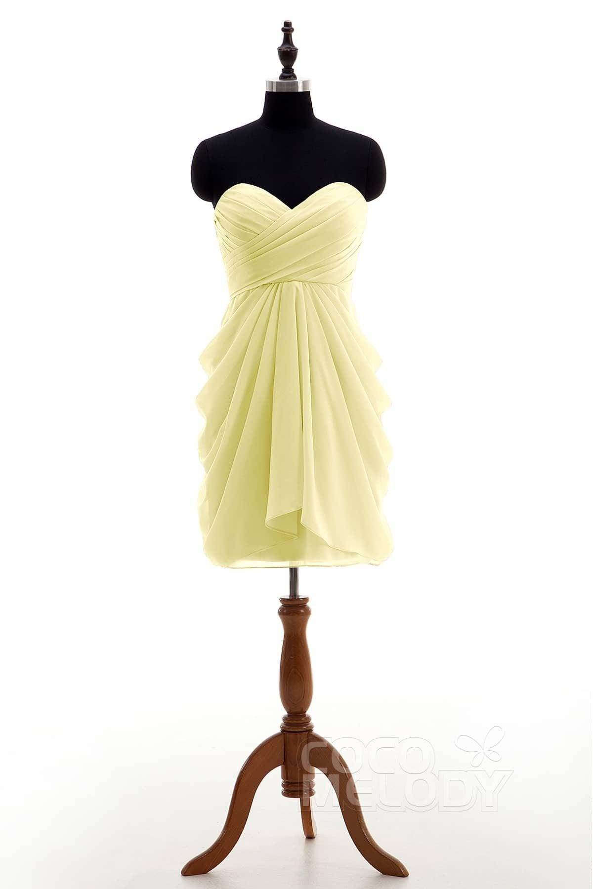 Sheath-Column Knee Length Chiffon Bridesmaid Dress NB2746
