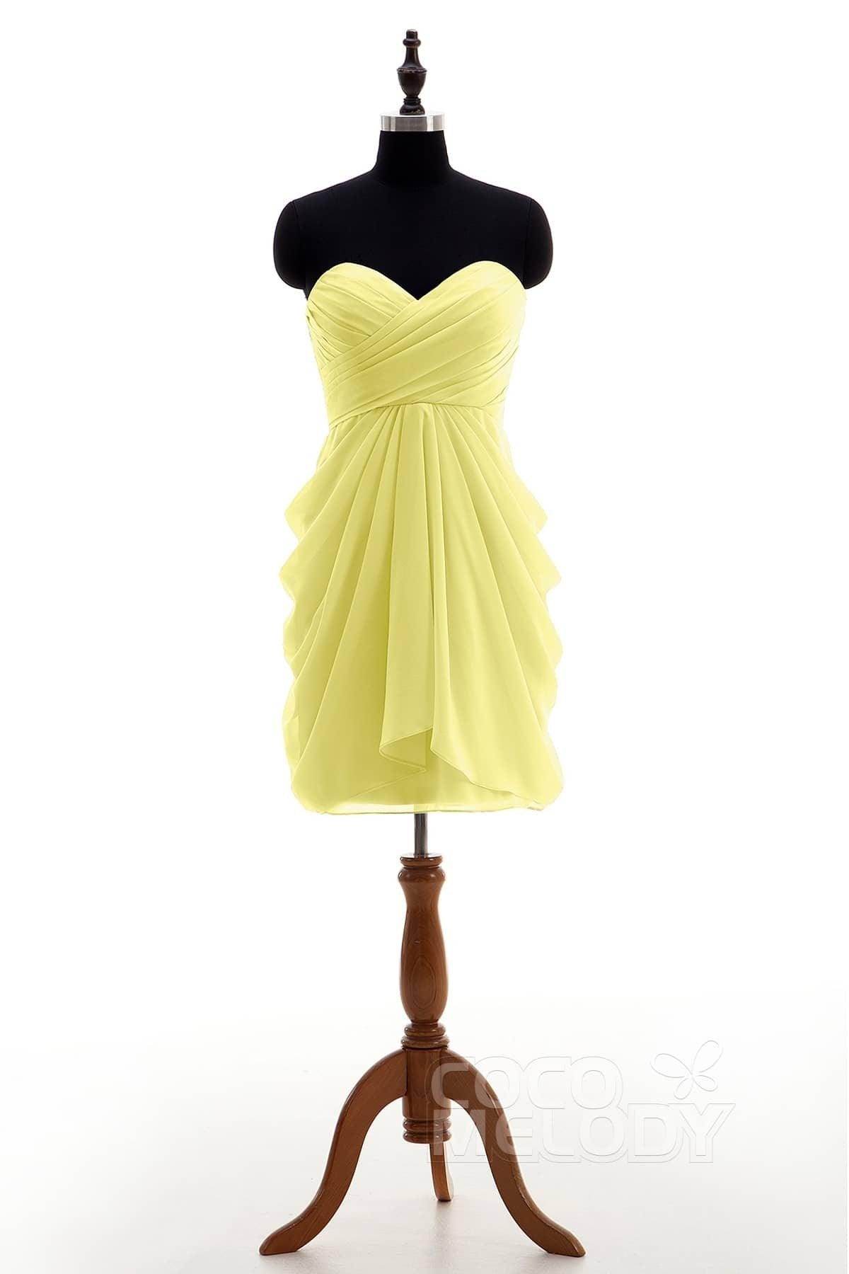 Sheath-Column Knee Length Chiffon Bridesmaid Dress NB2746
