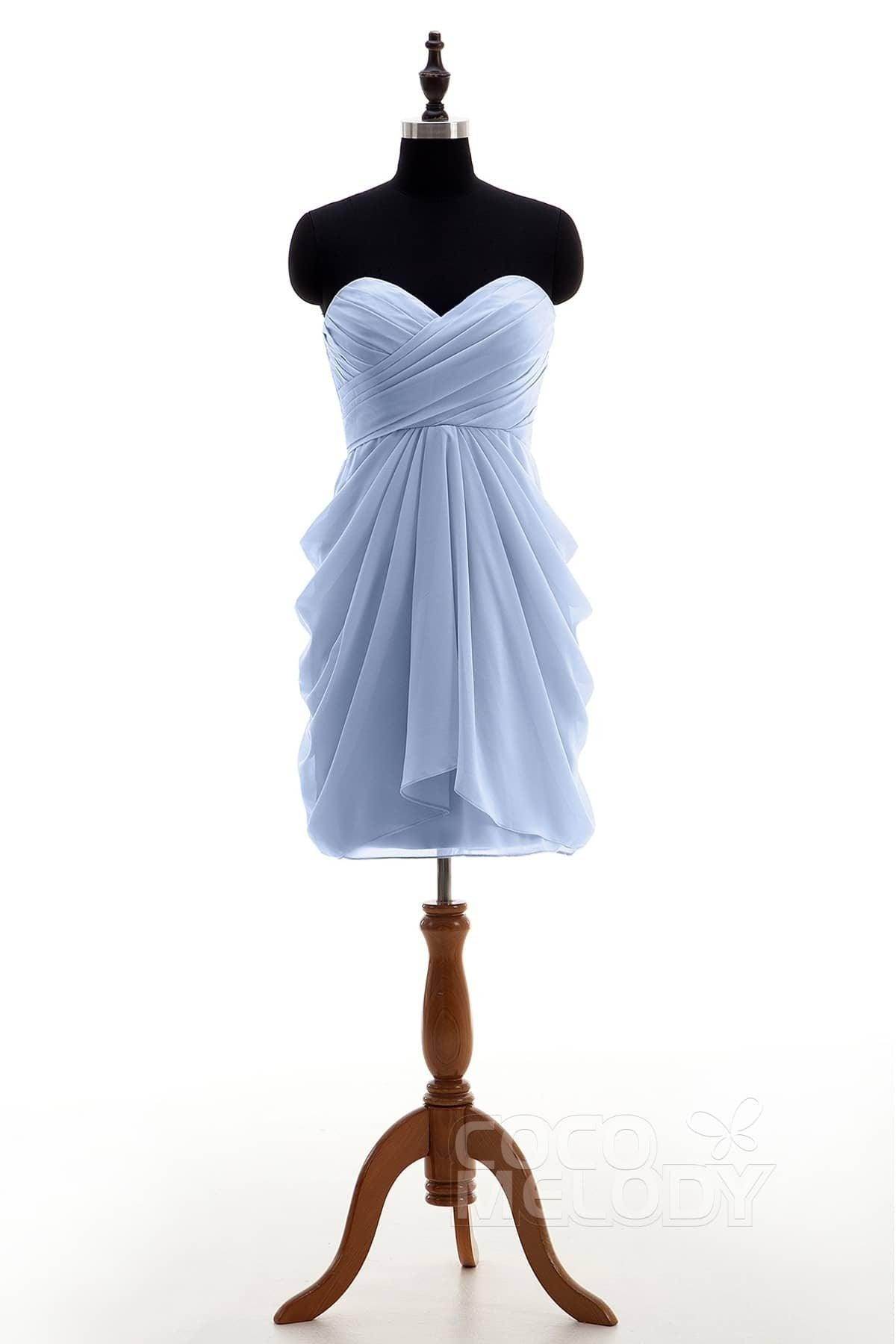 Sheath-Column Knee Length Chiffon Bridesmaid Dress NB2746