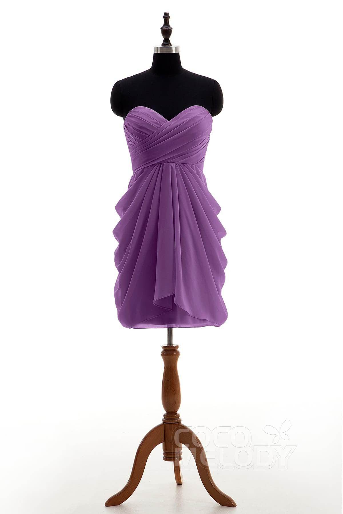 Sheath-Column Knee Length Chiffon Bridesmaid Dress NB2746
