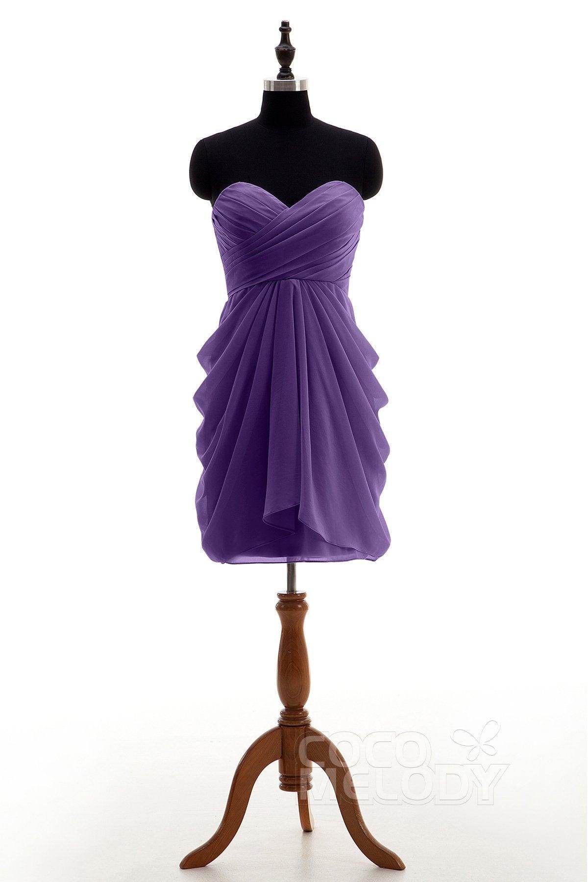 Sheath-Column Knee Length Chiffon Bridesmaid Dress NB2746