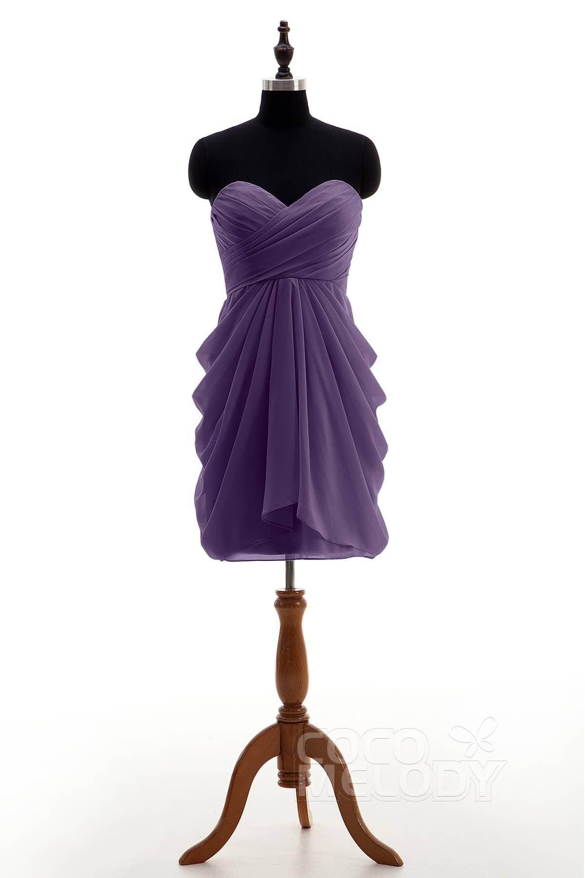 Sheath-Column Knee Length Chiffon Bridesmaid Dress NB2746