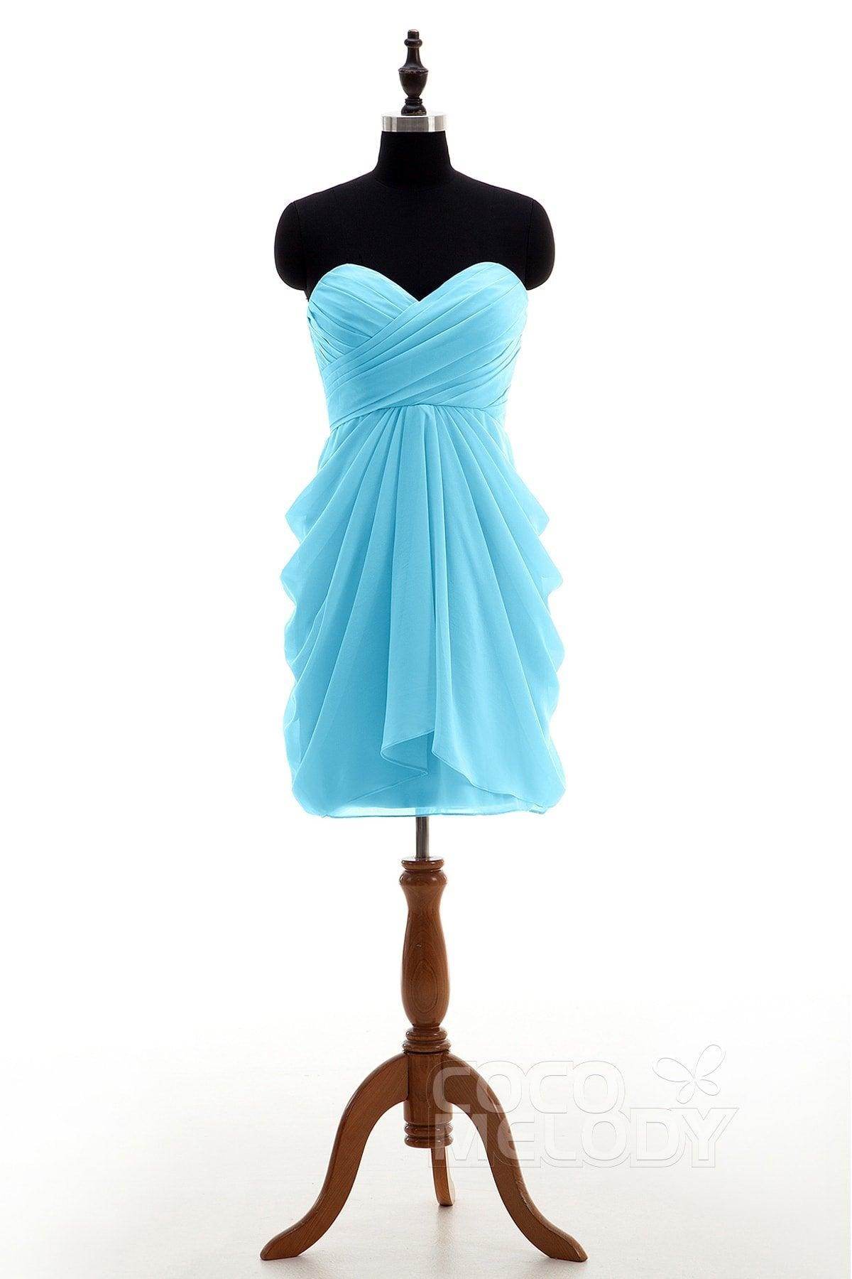 Sheath-Column Knee Length Chiffon Bridesmaid Dress NB2746