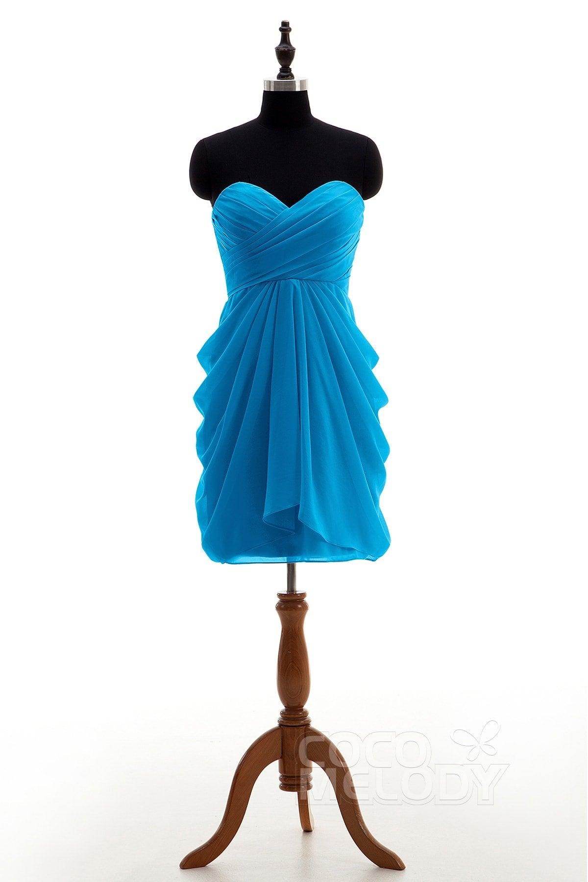 Sheath-Column Knee Length Chiffon Bridesmaid Dress NB2746
