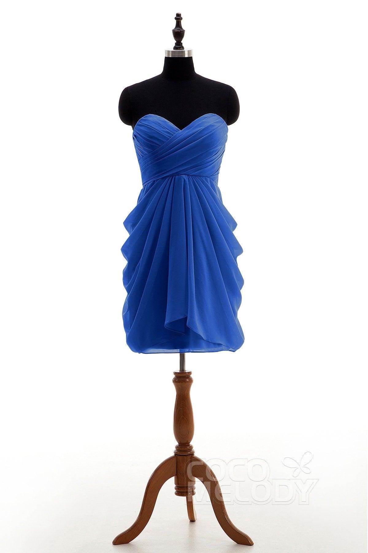 Sheath-Column Knee Length Chiffon Bridesmaid Dress NB2746