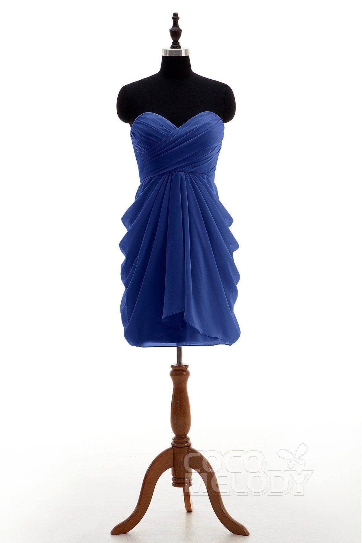 Sheath-Column Knee Length Chiffon Bridesmaid Dress NB2746