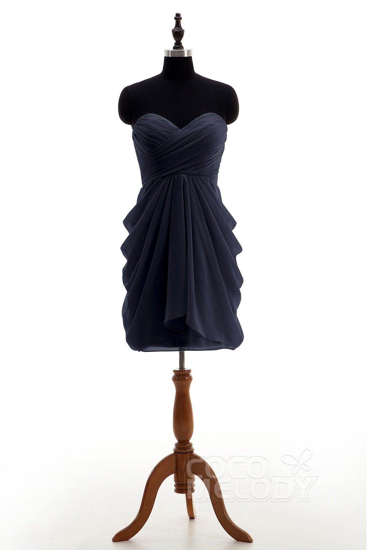 Sheath-Column Knee Length Chiffon Bridesmaid Dress NB2746