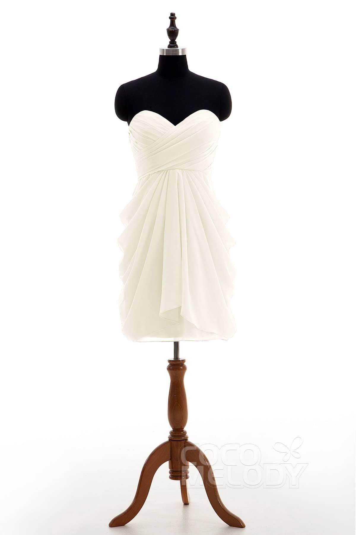 Sheath-Column Knee Length Chiffon Bridesmaid Dress NB2746