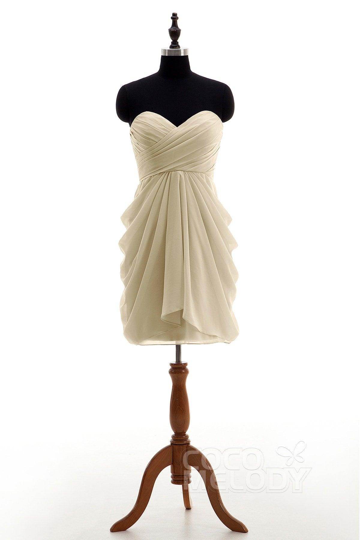 Sheath-Column Knee Length Chiffon Bridesmaid Dress NB2746