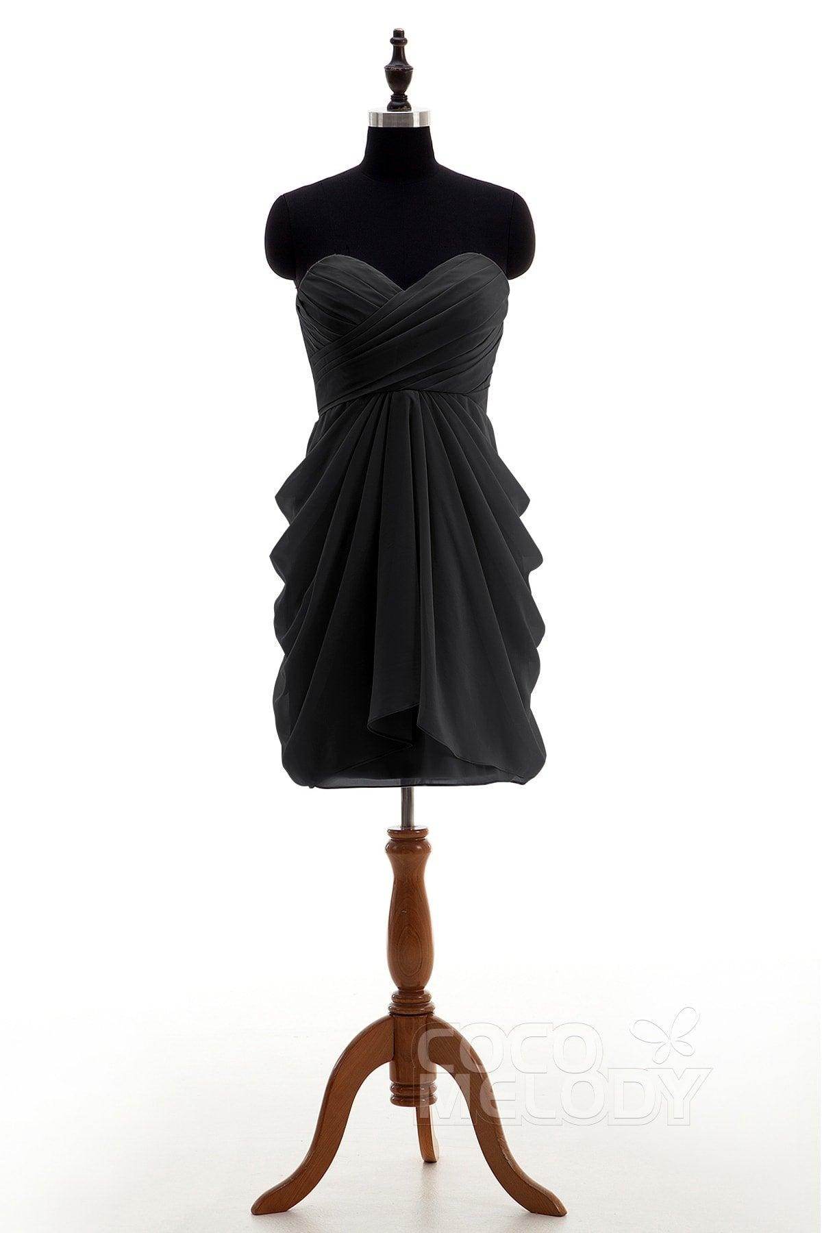 Sheath-Column Knee Length Chiffon Bridesmaid Dress NB2746