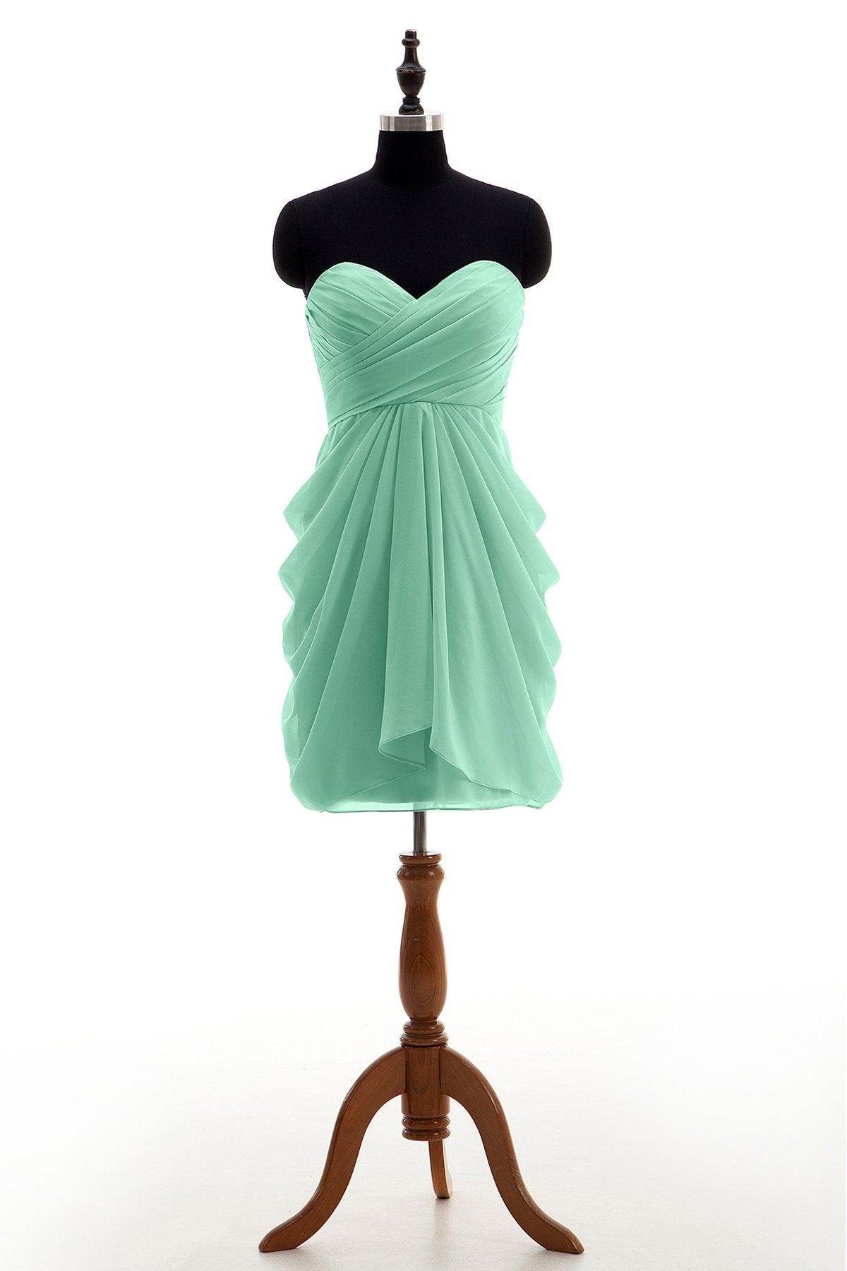 Sheath-Column Knee Length Chiffon Bridesmaid Dress NB2746