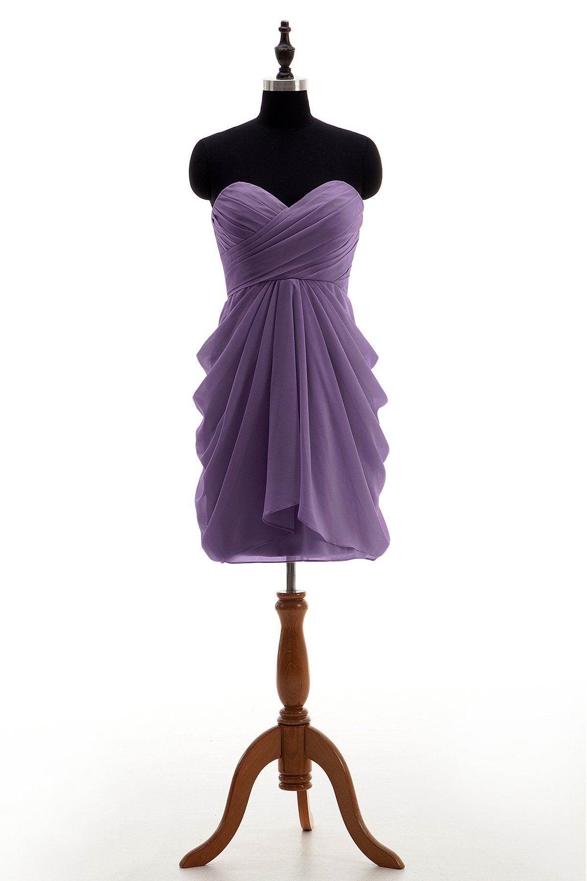 Sheath-Column Knee Length Chiffon Bridesmaid Dress NB2746