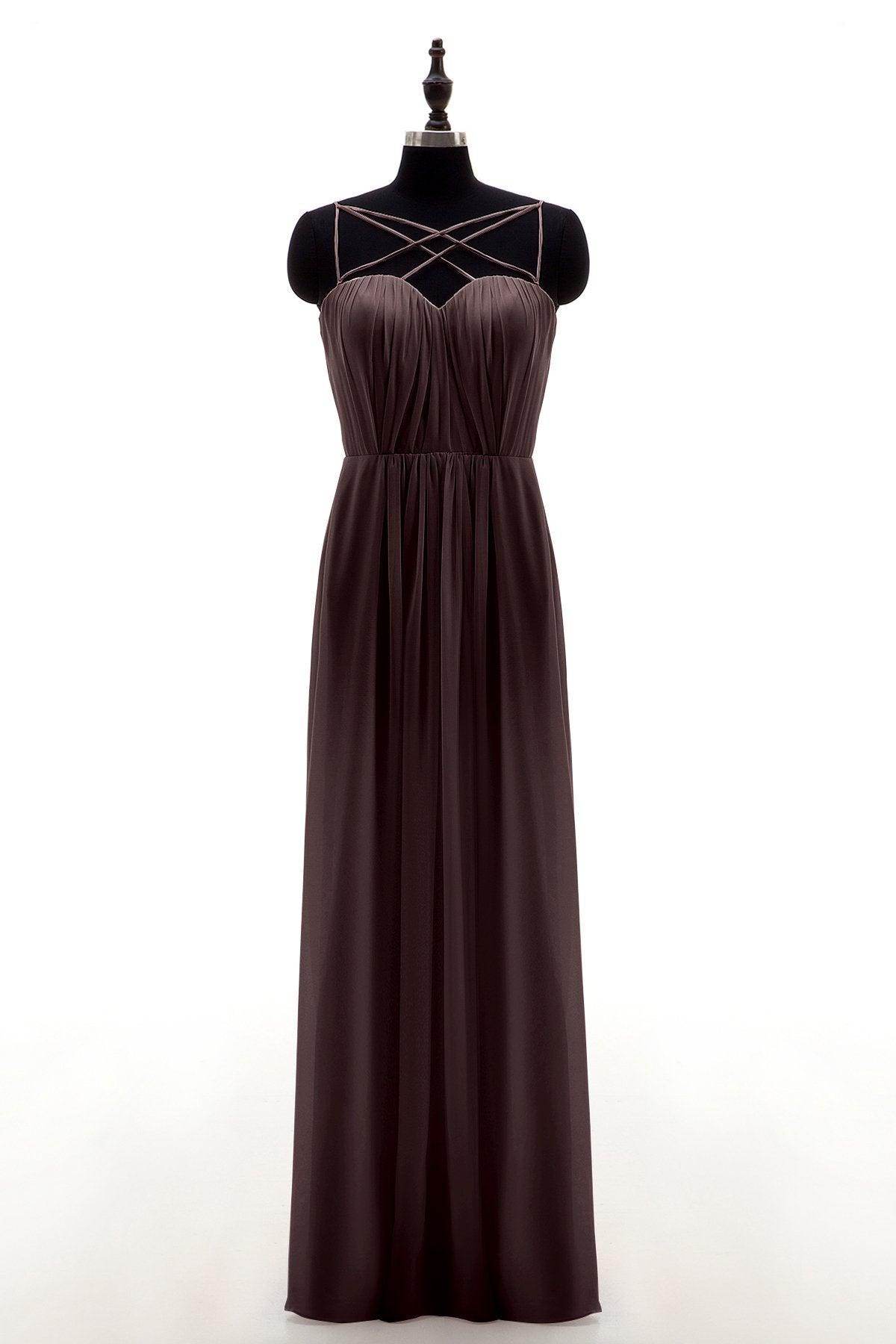Sheath-Column Floor Length Chiffon Bridesmaid Dress NB3315
