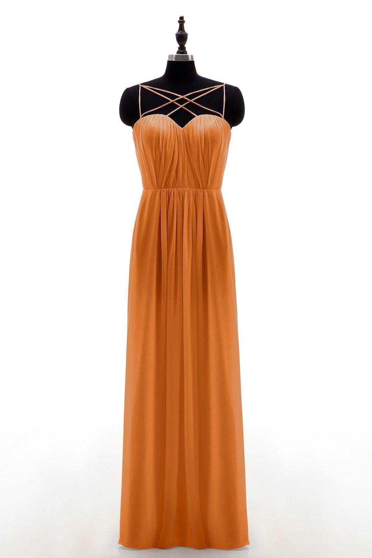 Sheath-Column Floor Length Chiffon Bridesmaid Dress NB3315